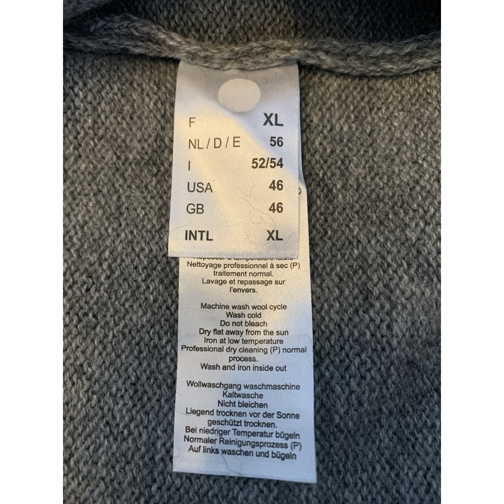 Saint James Detroit 1/4 Zip Pullover Wool Blend Cable Knit Sweater Men's 46 Gray - Picture 12 of 16
